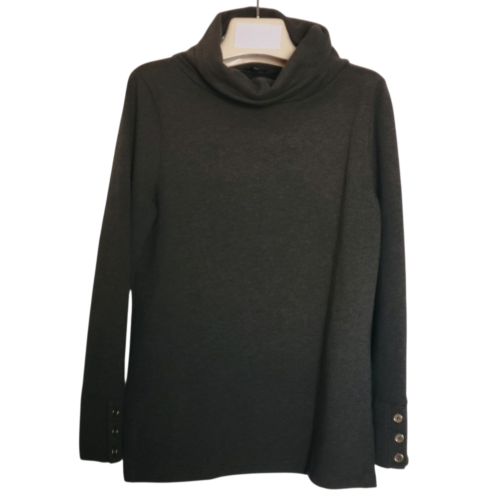 Talbots Funnel Neck Sweatshirt Pullover Hunter Green Size Small NWT
